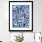 Centric - Blue - 14 by Lori Dubois on GIANT ART - blue linear artistes du québec