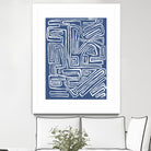 Centric - Blue - 14 by Lori Dubois on GIANT ART - blue linear artistes du québec