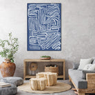 Centric - Blue - 14 by Lori Dubois on GIANT ART - blue linear monochrome