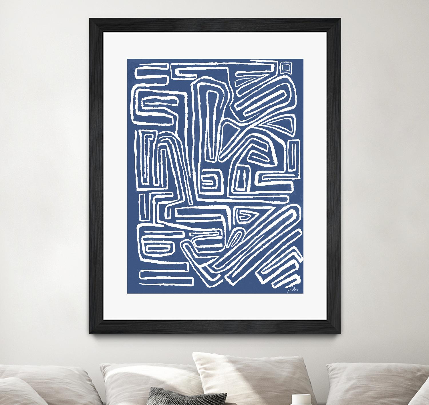 Centric - Blue - 14 by Lori Dubois on GIANT ART - blue linear artistes du québec