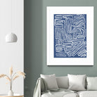 Centric - Blue - 14 by Lori Dubois on GIANT ART - blue linear artistes du québec