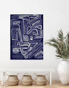 Centric - Navy - 5 by Lori Dubois on GIANT ART - blue linear artistes du québec