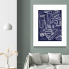 Centric - Navy - 5 by Lori Dubois on GIANT ART - blue linear artistes du québec