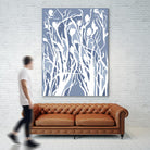 Vine and Dove - Med Blue - 15 by Lori Dubois on GIANT ART - white linear grass