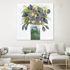 Garden Bouquet - Blue - 4 by Lori Dubois on GIANT ART - white floral bouquet