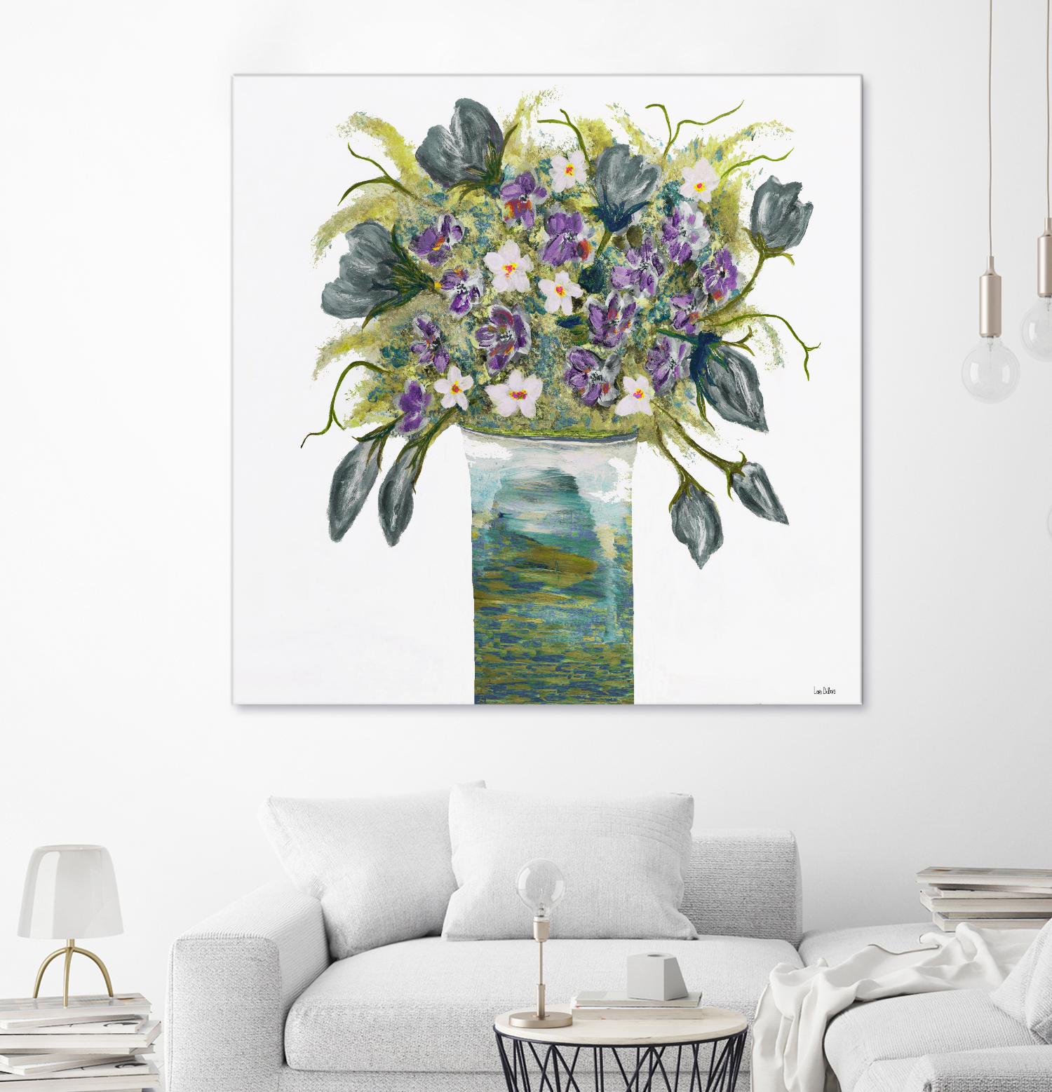 Garden Bouquet - Blue - 4 by Lori Dubois on GIANT ART - white floral bouquet