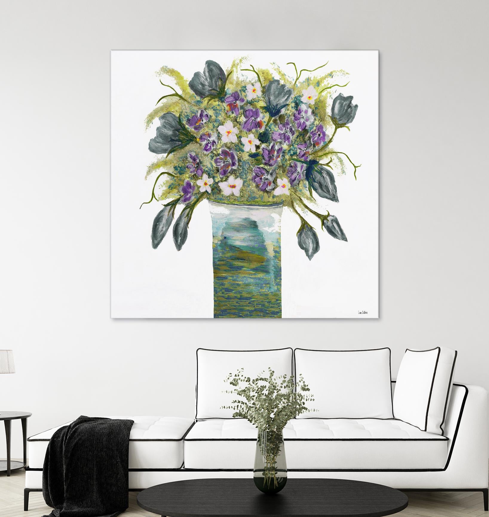 Garden Bouquet - Blue - 4 by Lori Dubois on GIANT ART - white floral bouquet