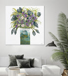 Garden Bouquet - Blue - 4 by Lori Dubois on GIANT ART - white floral bouquet