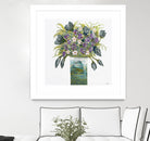 Garden Bouquet - Blue - 4 by Lori Dubois on GIANT ART - white floral bouquet