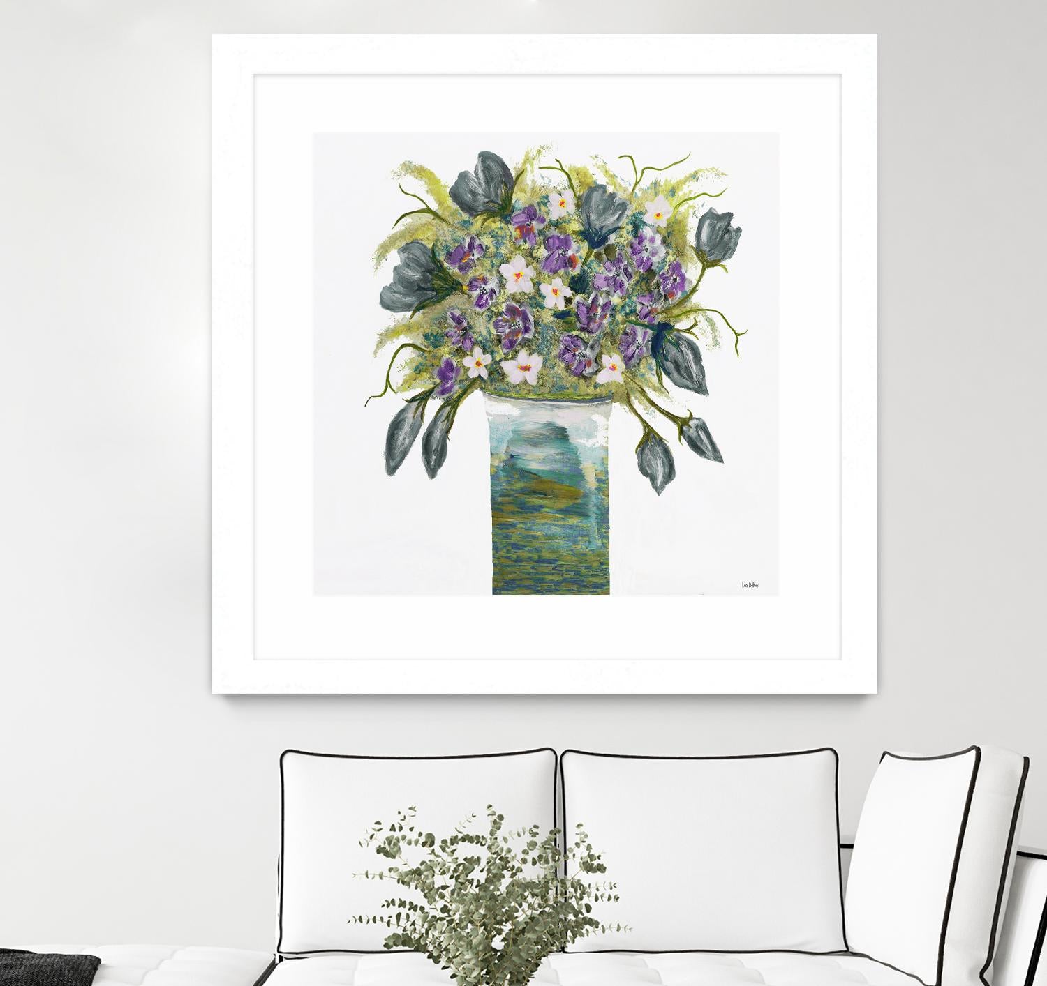 Garden Bouquet - Blue - 4 by Lori Dubois on GIANT ART - white floral bouquet