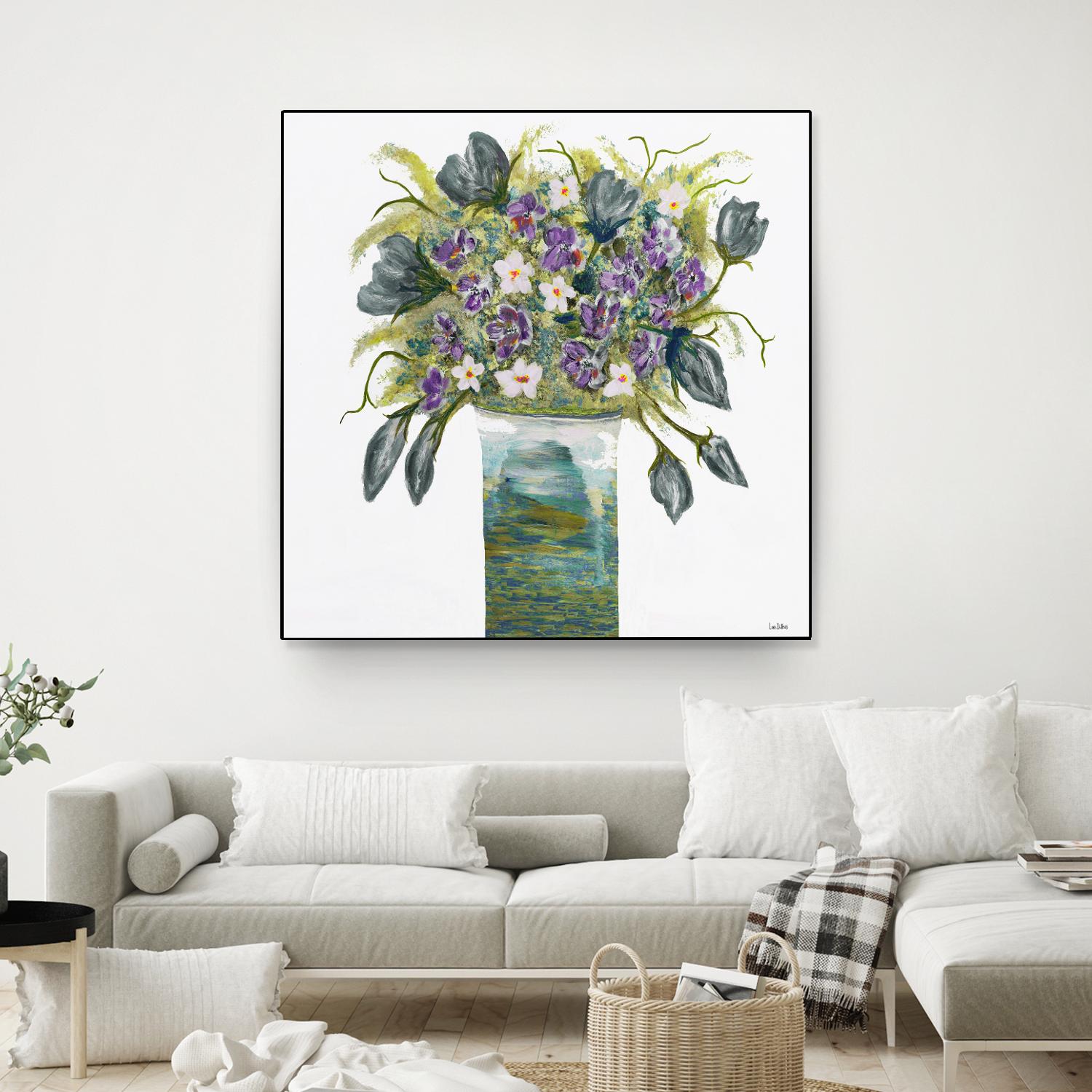 Garden Bouquet - Blue - 4 by Lori Dubois on GIANT ART - white floral bouquet