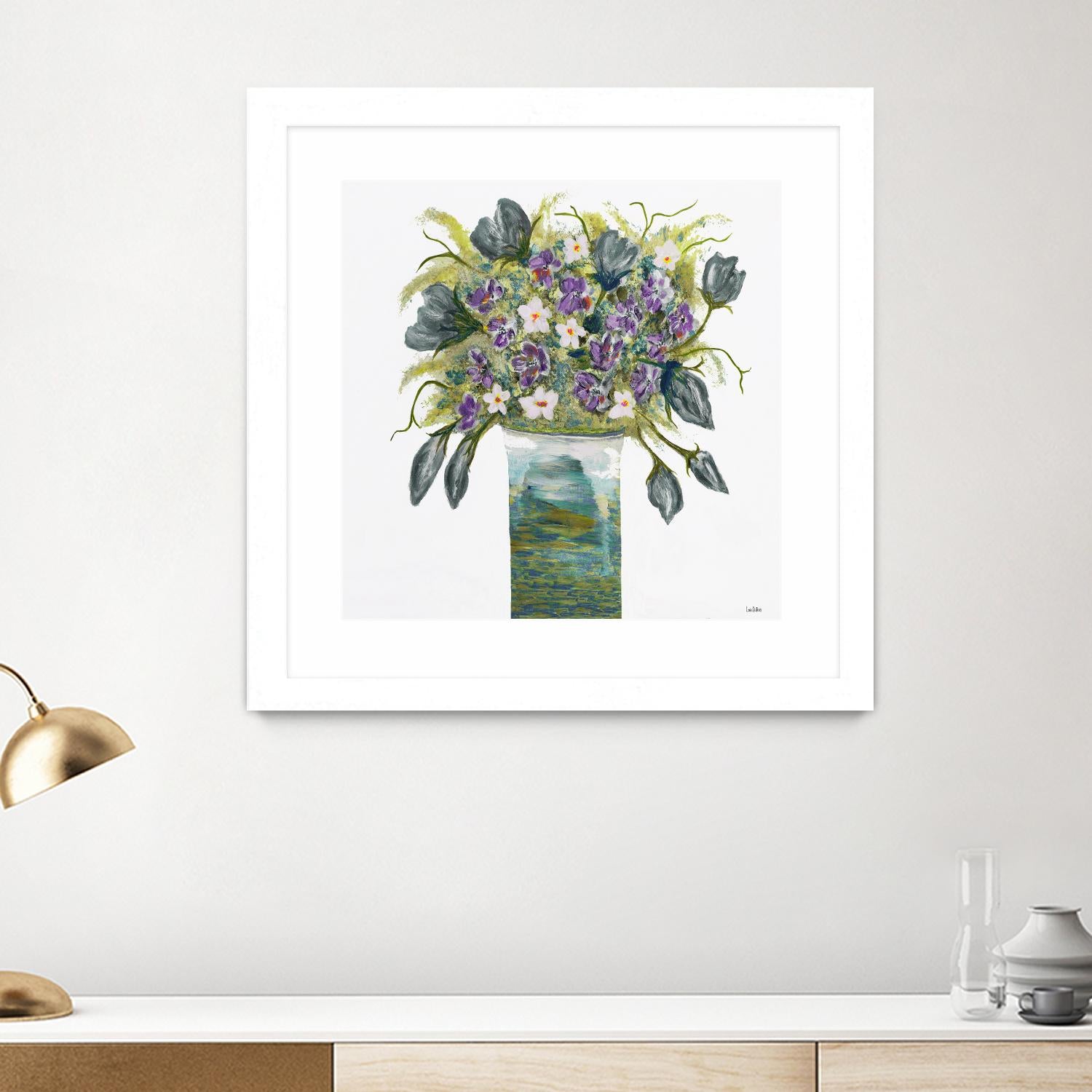 Garden Bouquet - Blue - 4 by Lori Dubois on GIANT ART - white floral bouquet