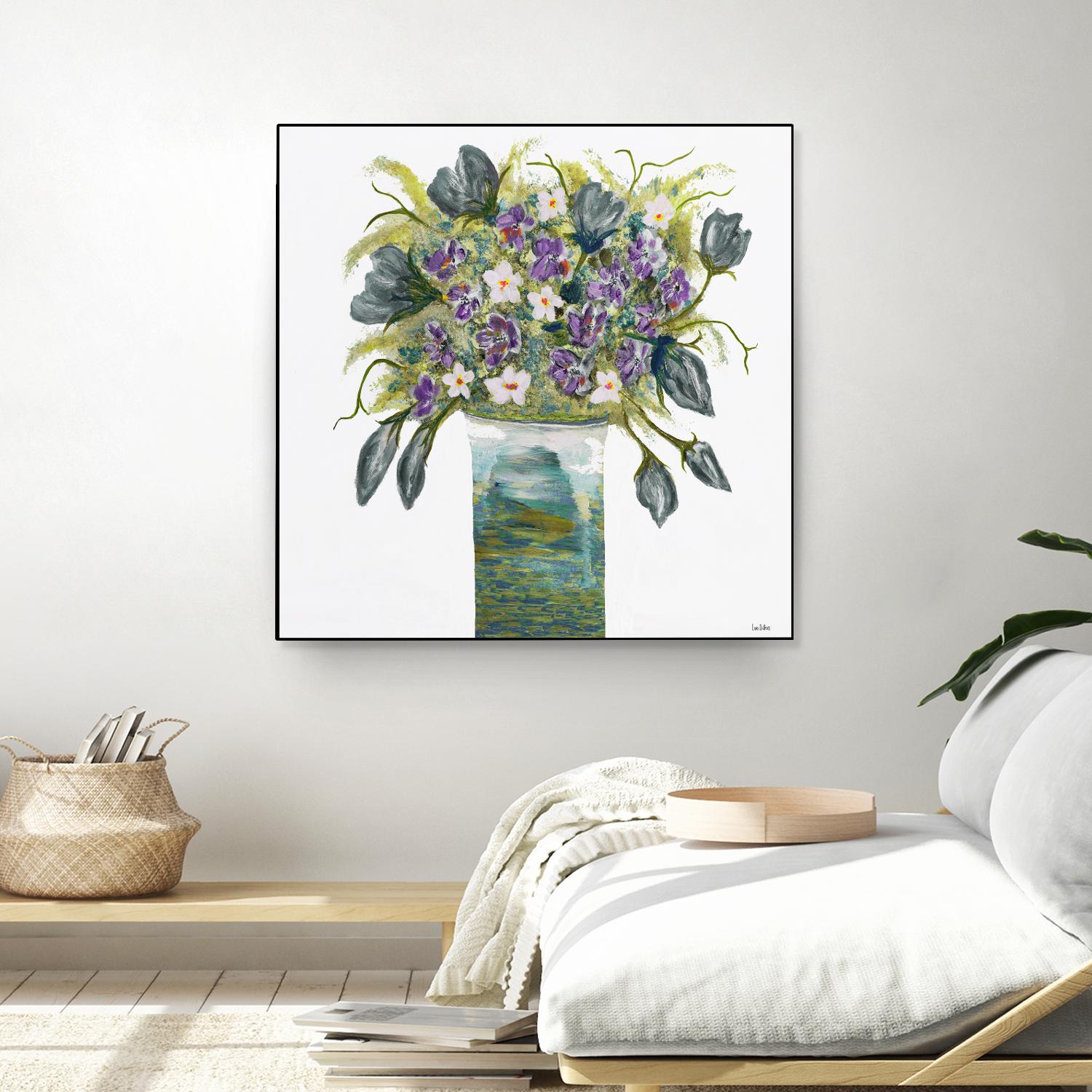 Garden Bouquet - Blue - 4 by Lori Dubois on GIANT ART - white floral bouquet