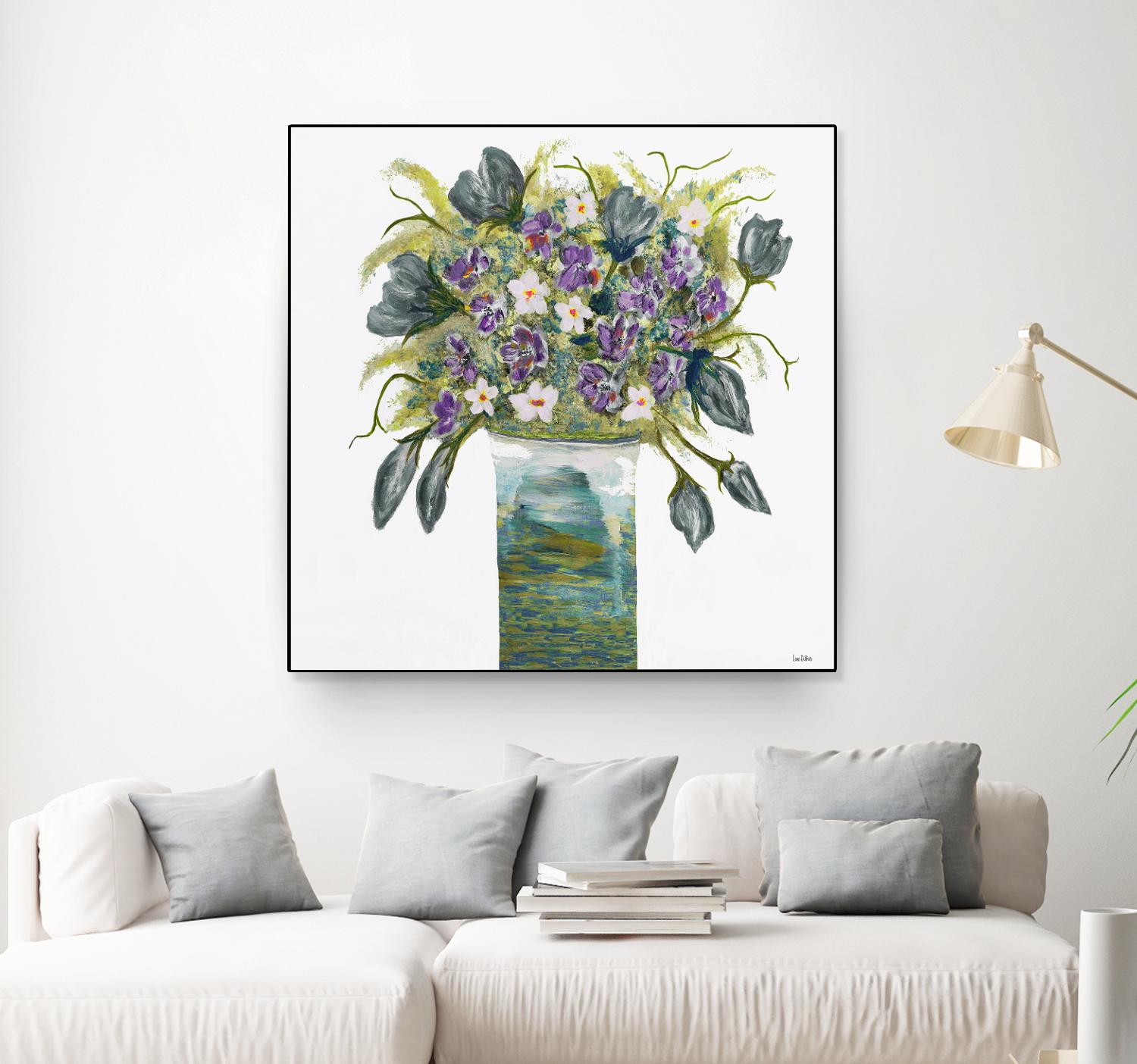 Garden Bouquet - Blue - 4 by Lori Dubois on GIANT ART - white floral bouquet