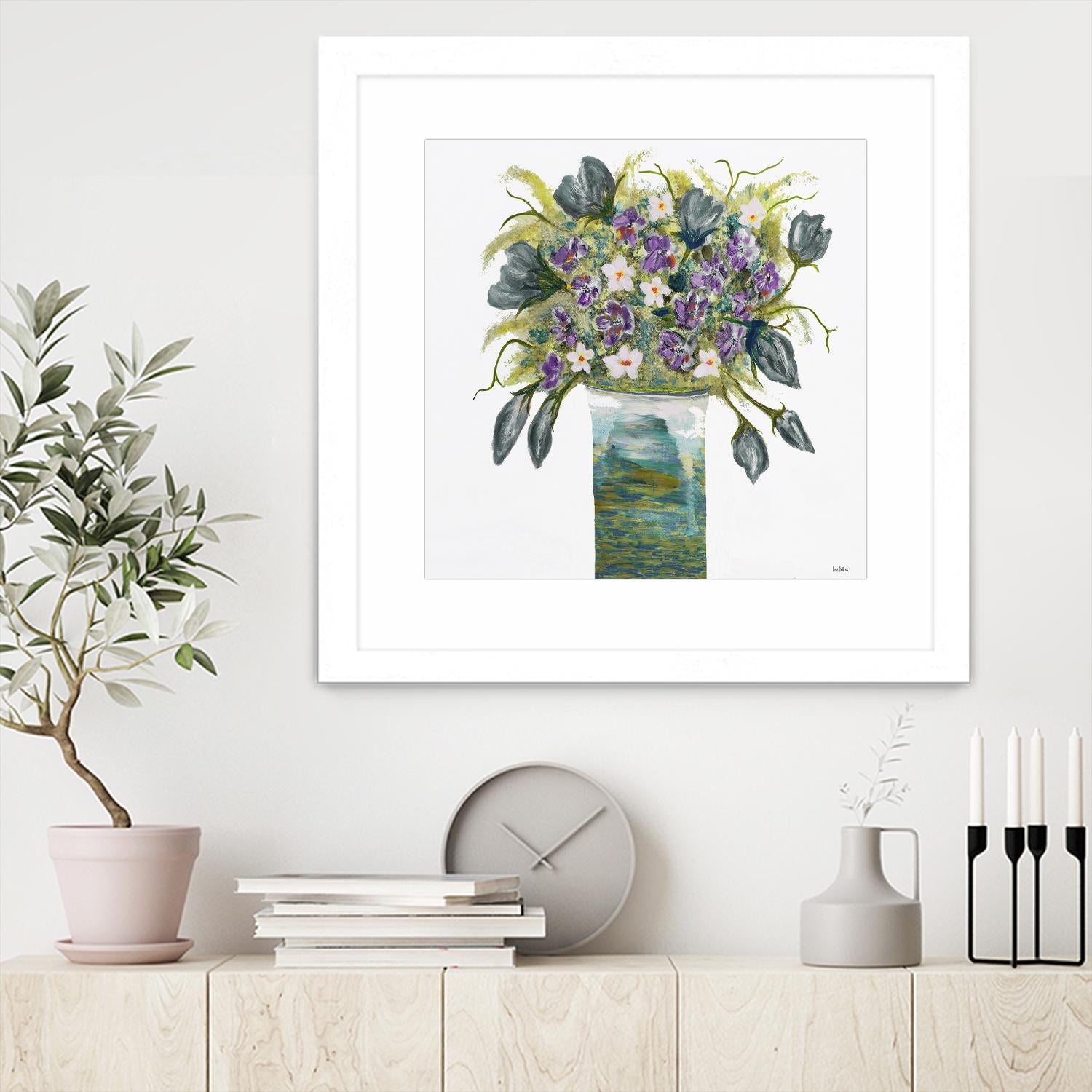 Garden Bouquet - Blue - 4 by Lori Dubois on GIANT ART - white floral bouquet