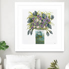 Garden Bouquet - Blue - 4 by Lori Dubois on GIANT ART - white floral bouquet