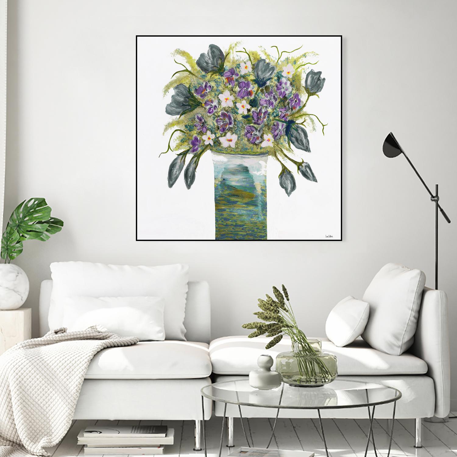 Garden Bouquet - Blue - 4 by Lori Dubois on GIANT ART - white floral bouquet