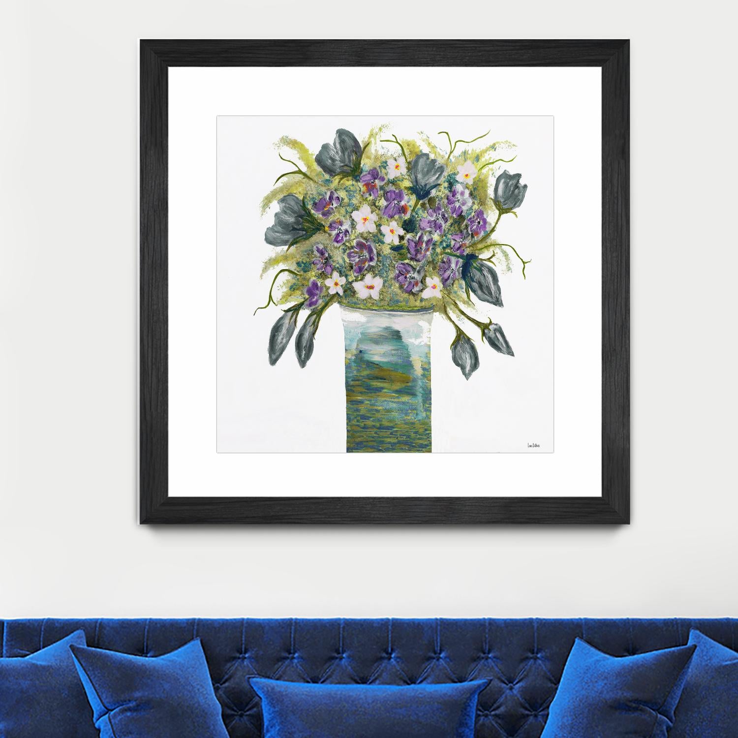 Garden Bouquet - Blue - 4 by Lori Dubois on GIANT ART - white floral bouquet