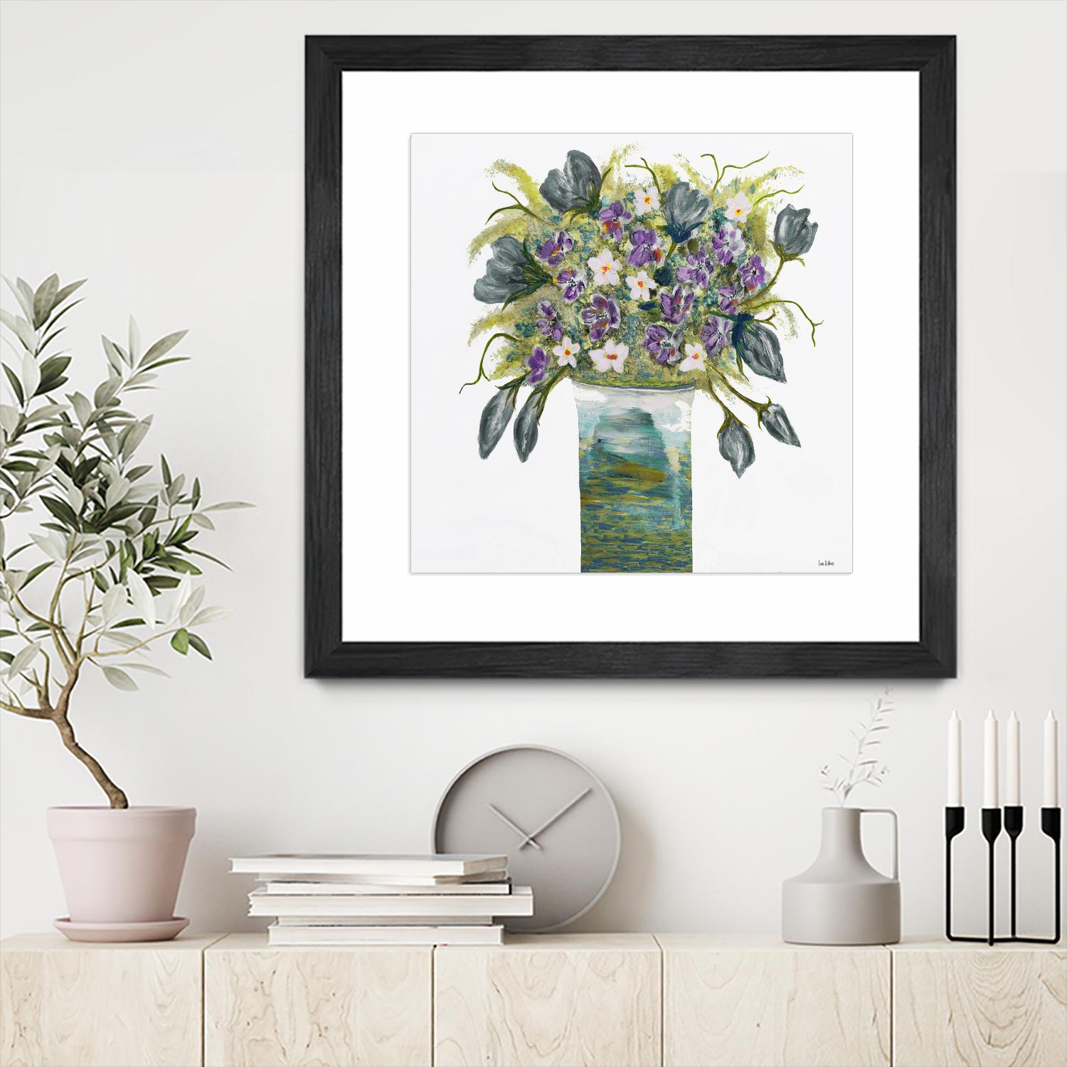 Garden Bouquet - Blue - 4 by Lori Dubois on GIANT ART - white floral bouquet