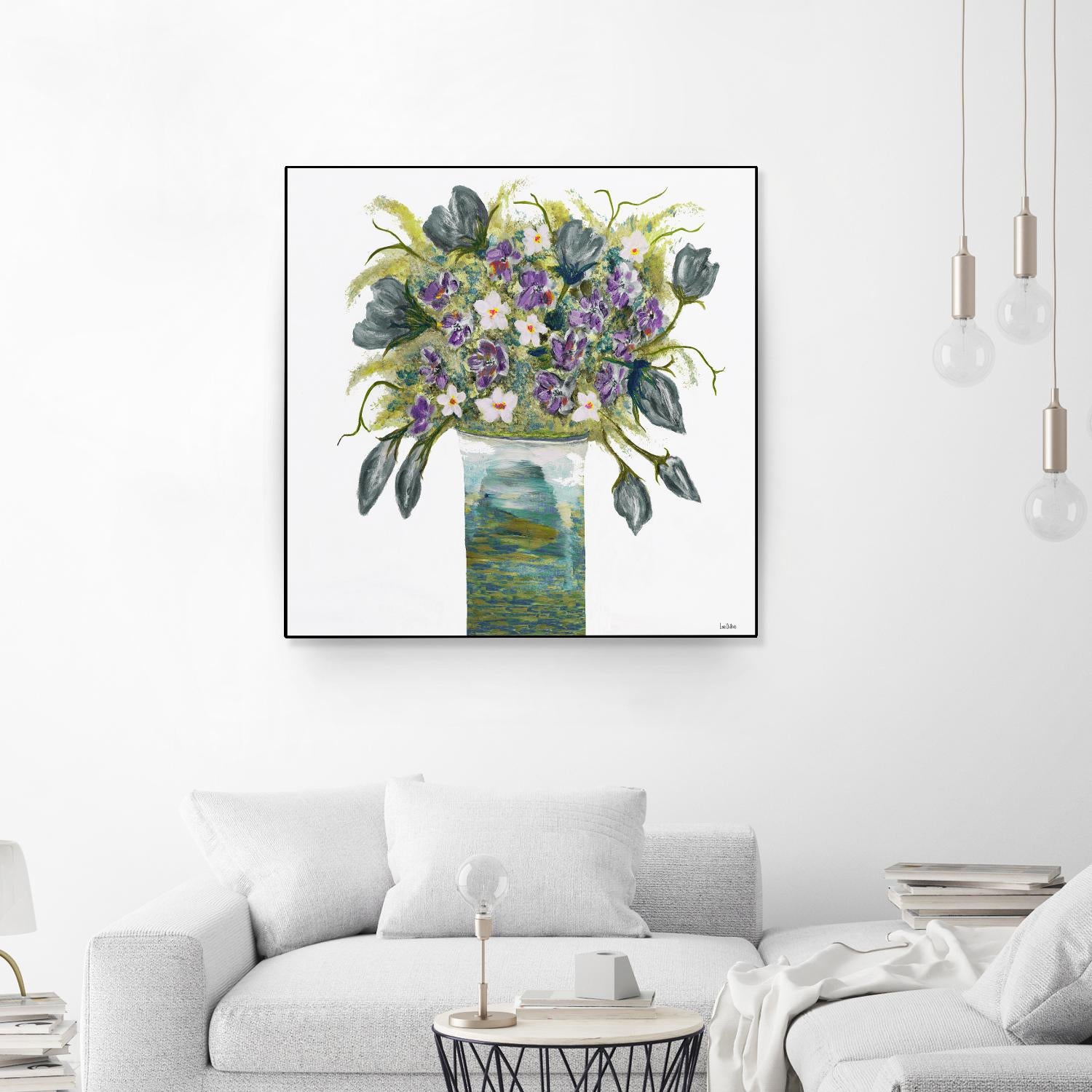 Garden Bouquet - Blue - 4 by Lori Dubois on GIANT ART - white floral bouquet