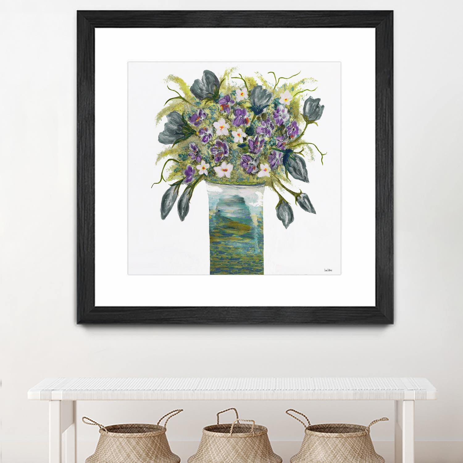 Garden Bouquet - Blue - 4 by Lori Dubois on GIANT ART - white floral bouquet