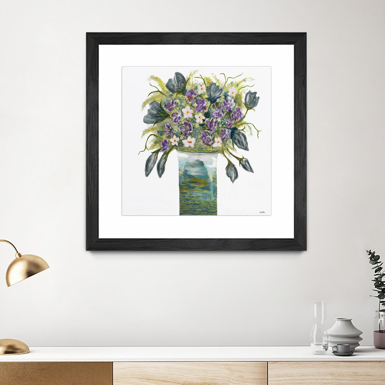 Garden Bouquet - Blue - 4 by Lori Dubois on GIANT ART - white floral bouquet