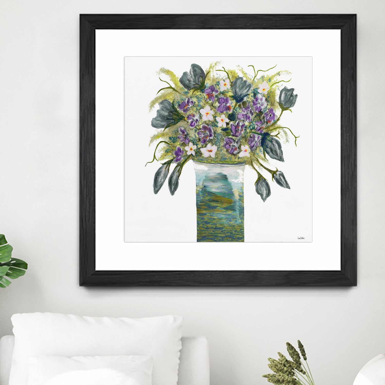 Garden Bouquet - Blue - 4 by Lori Dubois on GIANT ART - white floral bouquet