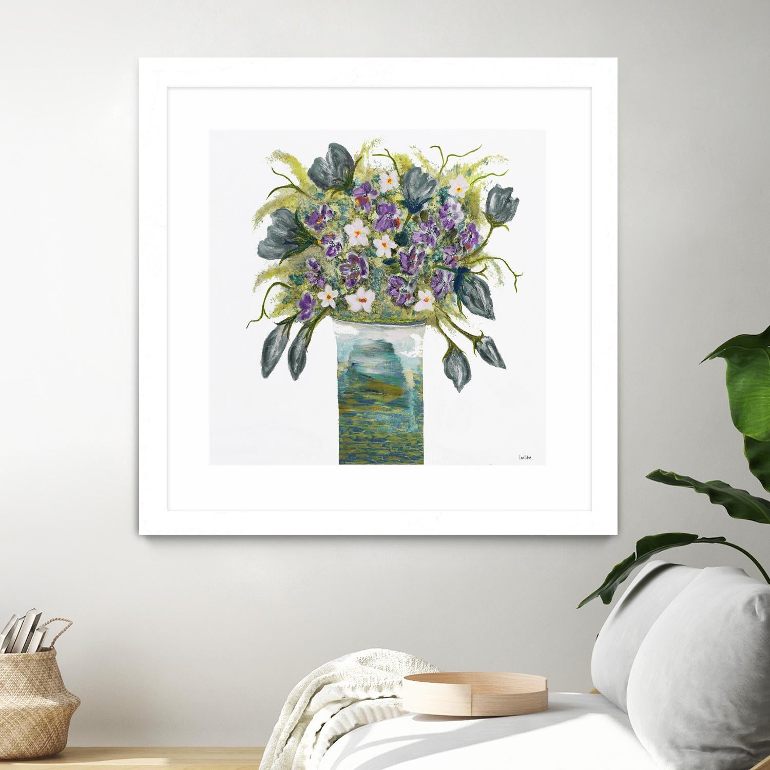 Garden Bouquet - Blue - 4 by Lori Dubois on GIANT ART - white floral bouquet