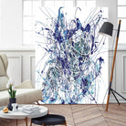 Weave - Blue - 1 by Lori Dubois on GIANT ART - blue linear mixed up