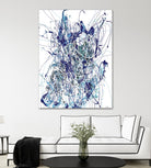 Weave - Blue - 1 by Lori Dubois on GIANT ART - blue linear mixed up