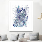 Weave - Blue - 1 by Lori Dubois on GIANT ART - blue linear mixed up