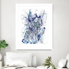 Weave - Blue - 1 by Lori Dubois on GIANT ART - blue linear mixed up