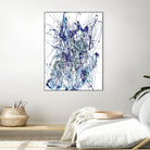 Weave - Blue - 1 by Lori Dubois on GIANT ART - blue linear mixed up