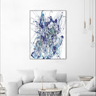 Weave - Blue - 1 by Lori Dubois on GIANT ART - blue linear mixed up