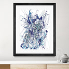 Weave - Blue - 1 by Lori Dubois on GIANT ART - blue linear mixed up