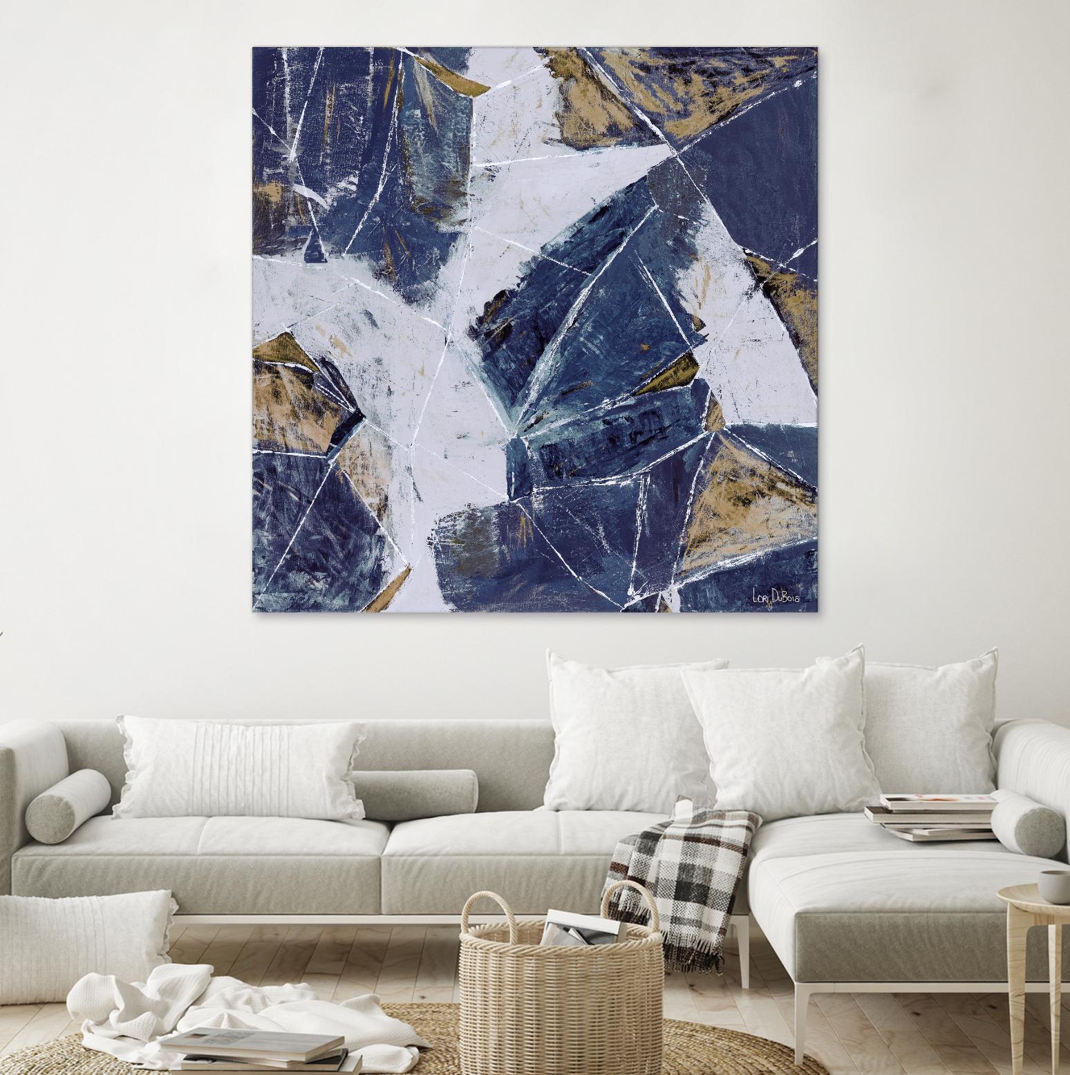 Tiger's Eye - Blue - B - 3 by Lori Dubois on GIANT ART - beige abstract