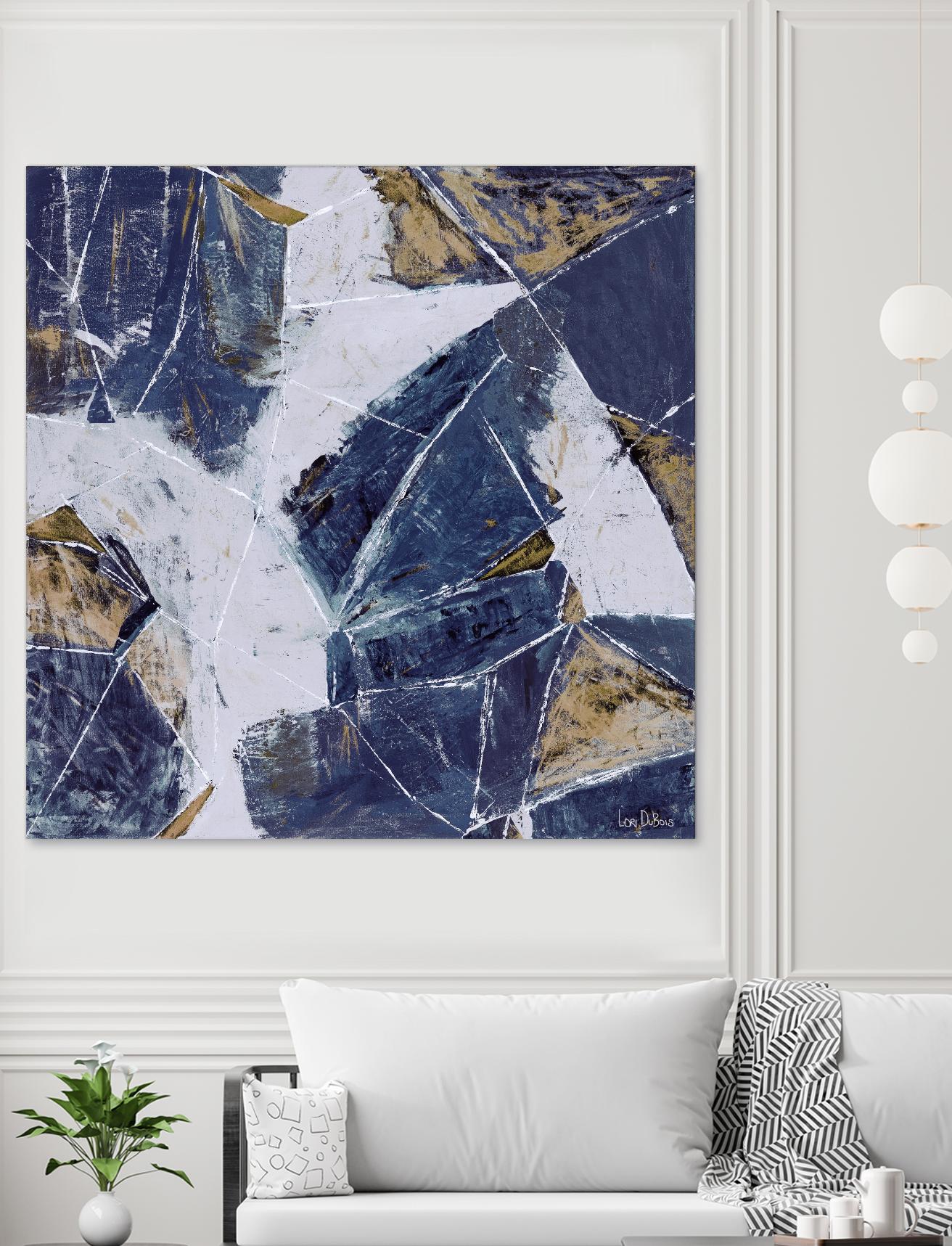 Tiger's Eye - Blue - B - 3 by Lori Dubois on GIANT ART - beige abstract