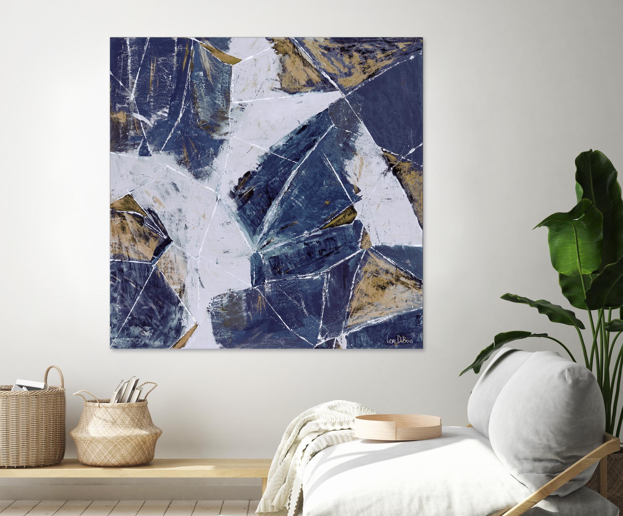 Tiger's Eye - Blue - B - 3 by Lori Dubois on GIANT ART - beige abstract