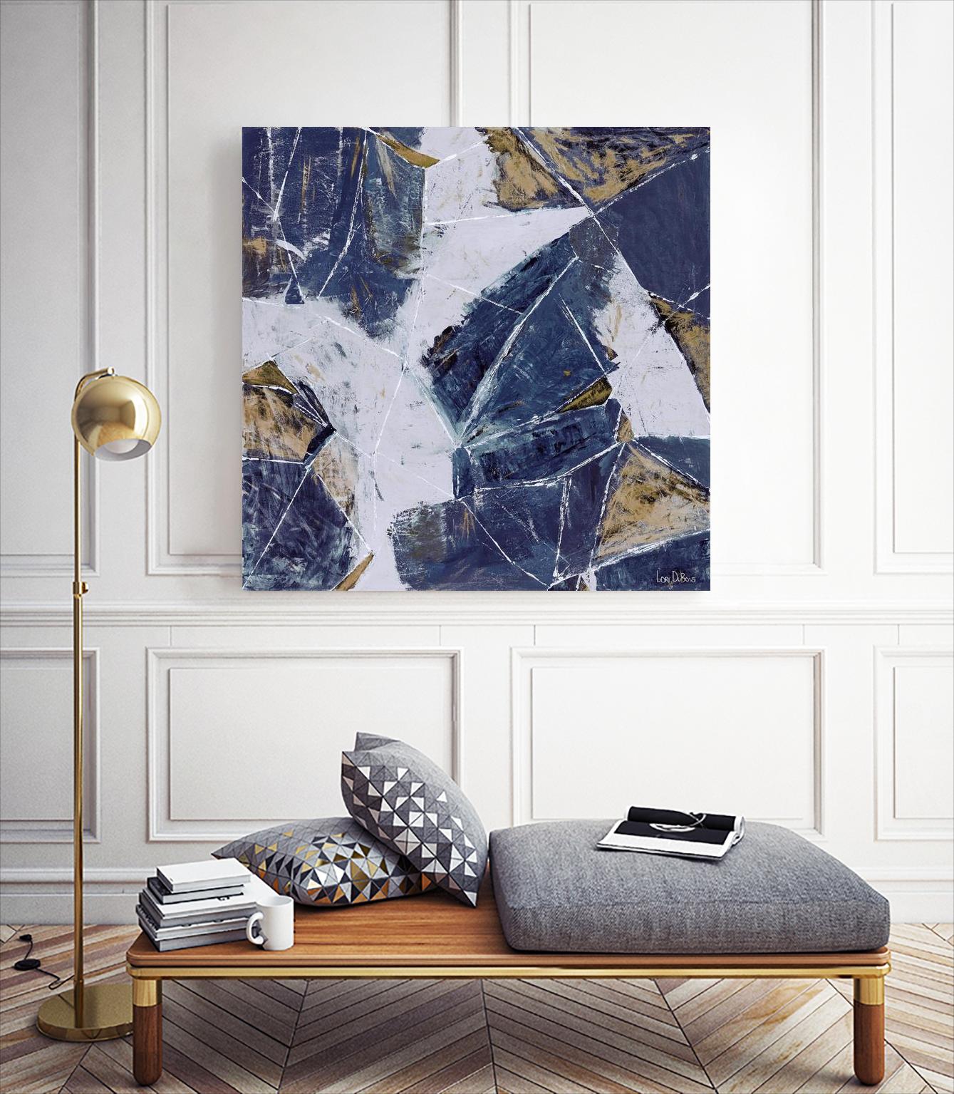 Tiger's Eye - Blue - B - 3 by Lori Dubois on GIANT ART - beige abstract artistes du québec