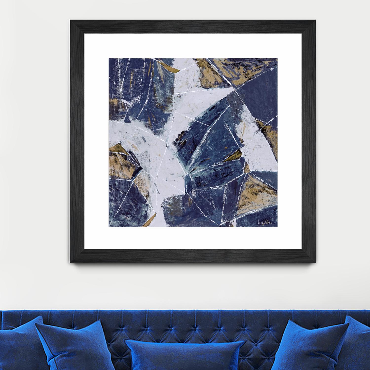Tiger's Eye - Blue - B - 3 by Lori Dubois on GIANT ART - beige abstract