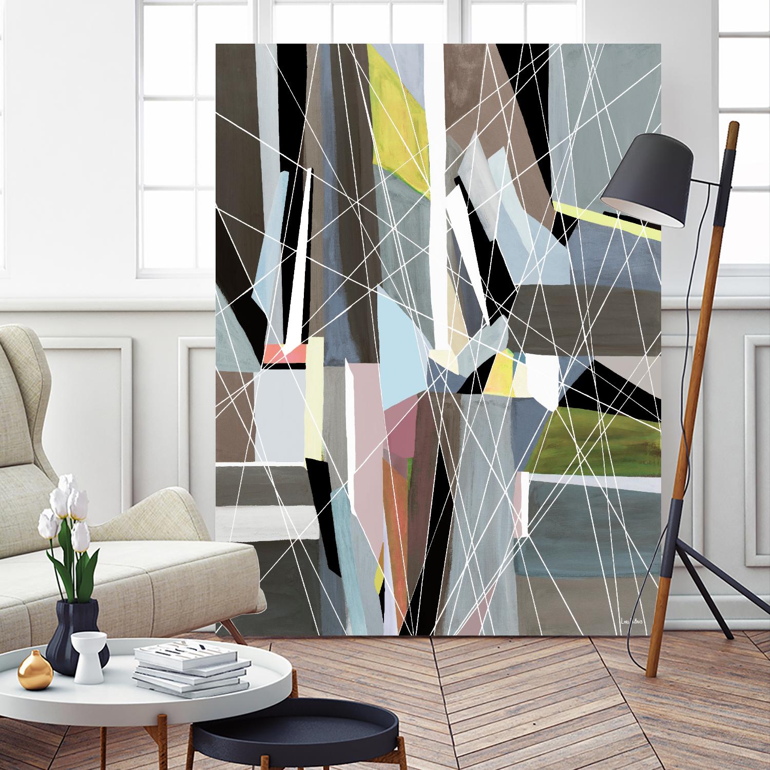 OceanRain by Lori Dubois on GIANT ART - pink geometric ton neutre