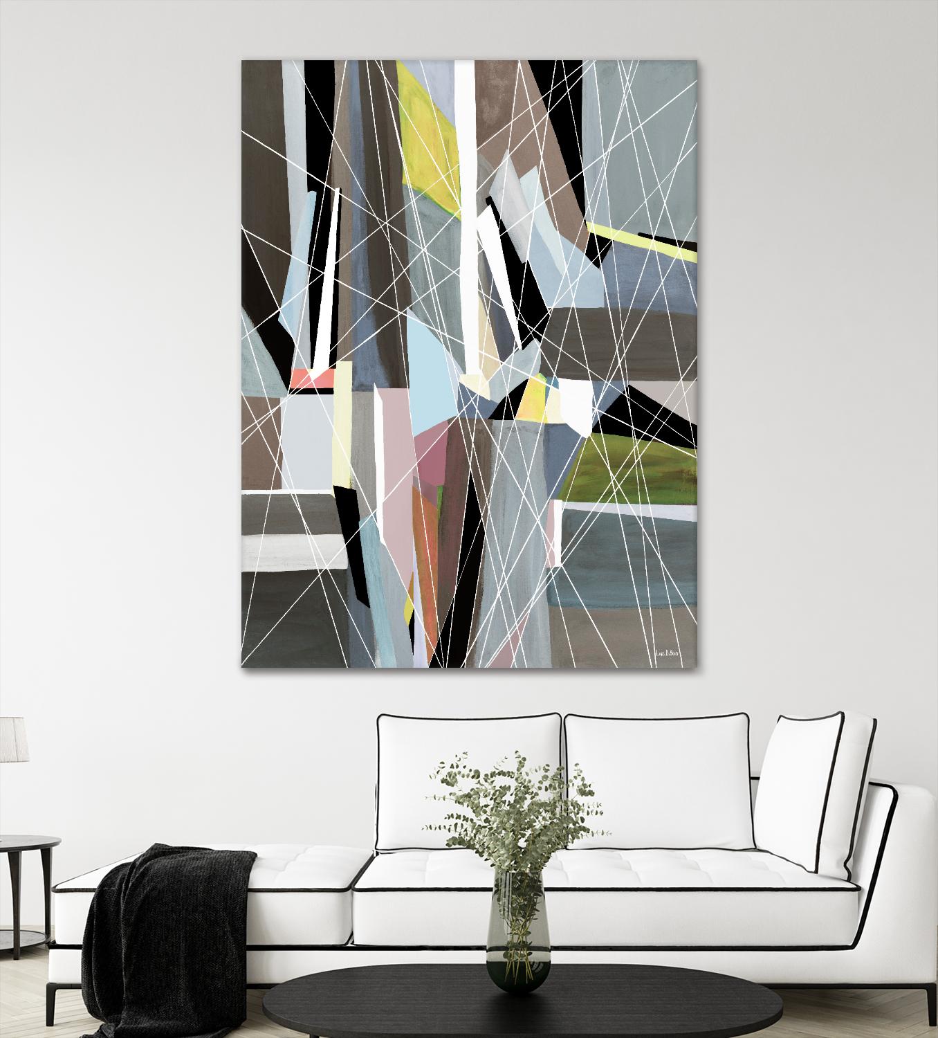 OceanRain by Lori Dubois on GIANT ART - pink geometric ton neutre
