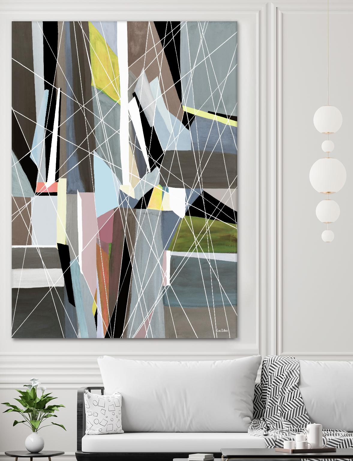 OceanRain by Lori Dubois on GIANT ART - pink geometric ton neutre