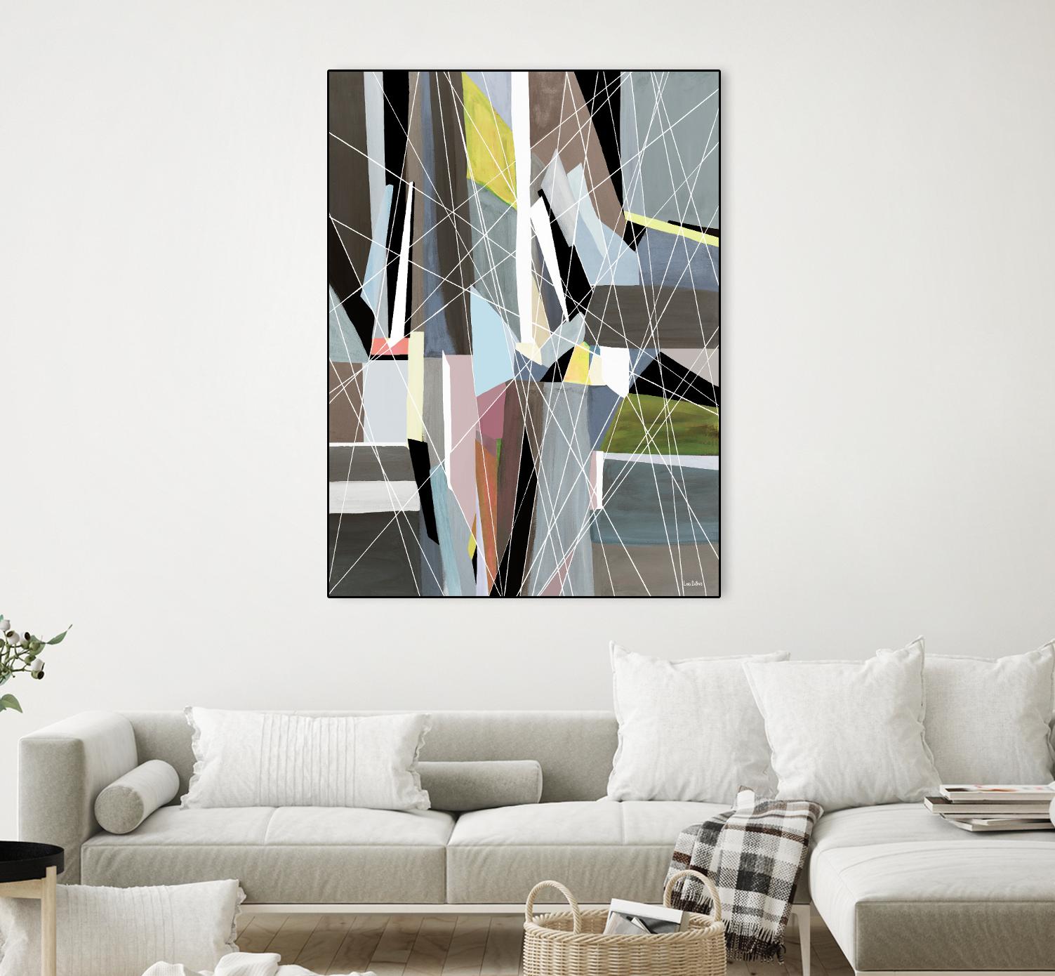 OceanRain by Lori Dubois on GIANT ART - pink geometric ton neutre