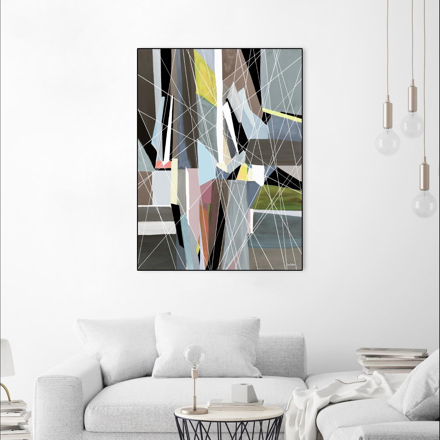 OceanRain by Lori Dubois on GIANT ART - pink geometric ton neutre
