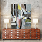 OceanRain by Lori Dubois on GIANT ART - pink geometric ton neutre