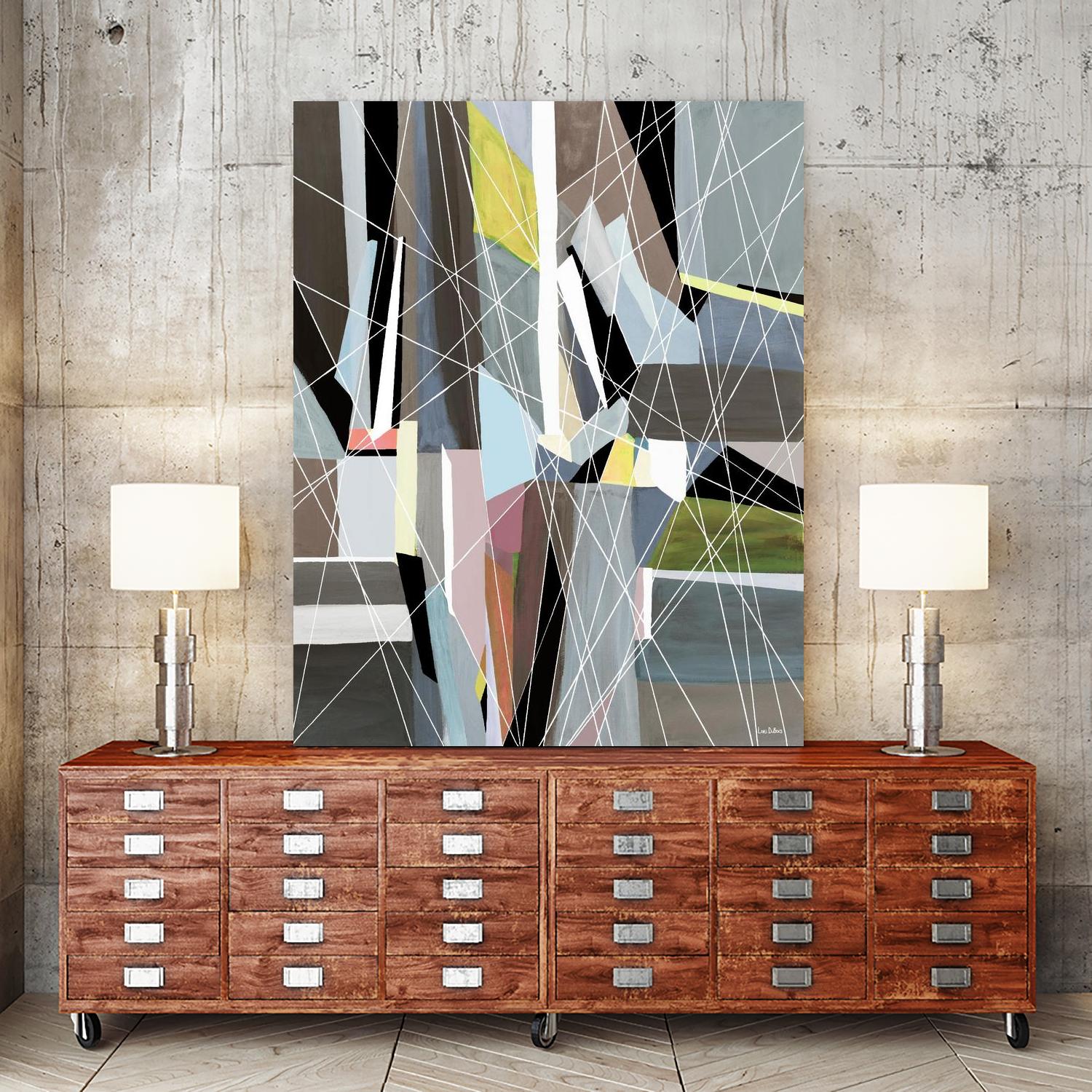 OceanRain by Lori Dubois on GIANT ART - pink geometric ton neutre