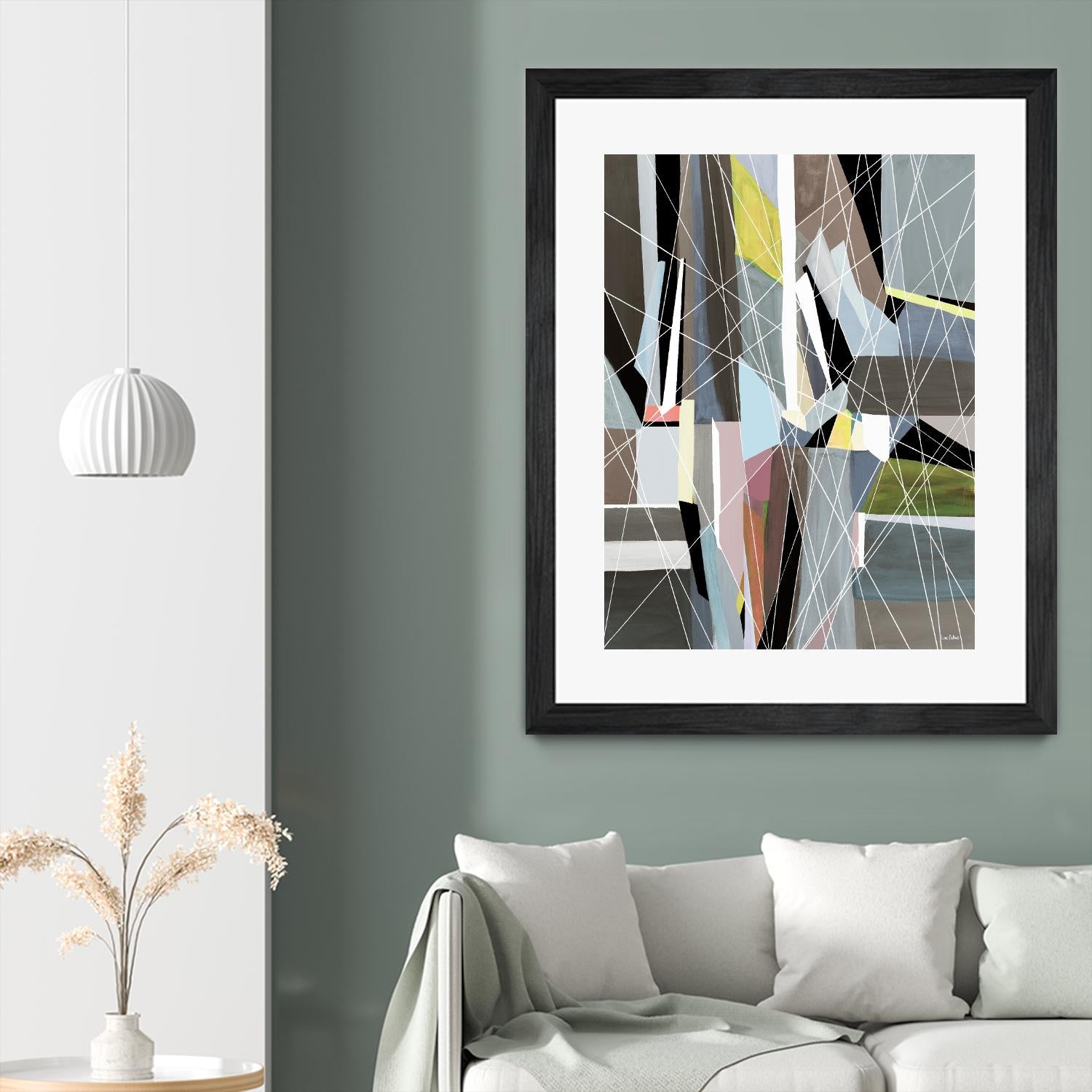 OceanRain by Lori Dubois on GIANT ART - pink geometric ton neutre