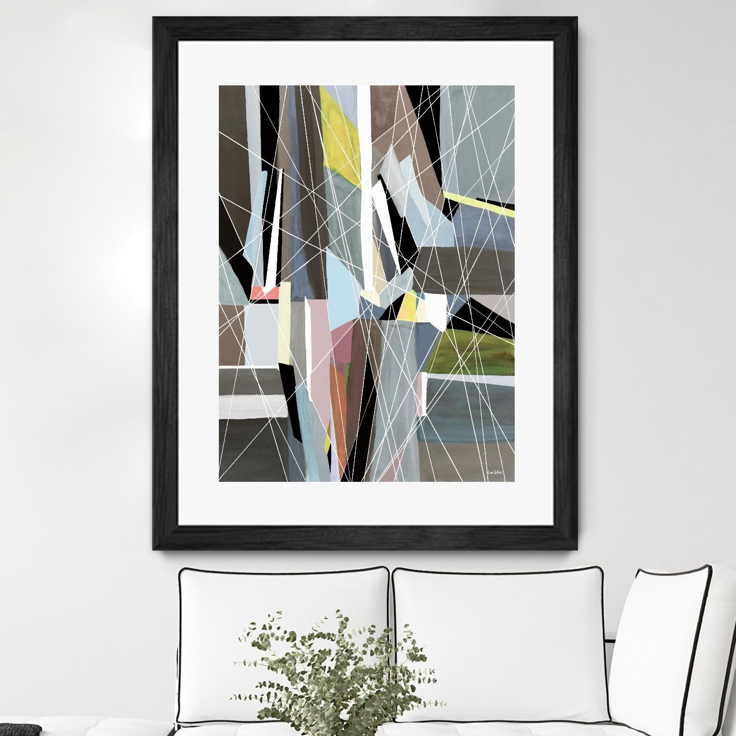 OceanRain by Lori Dubois on GIANT ART - pink geometric ton neutre