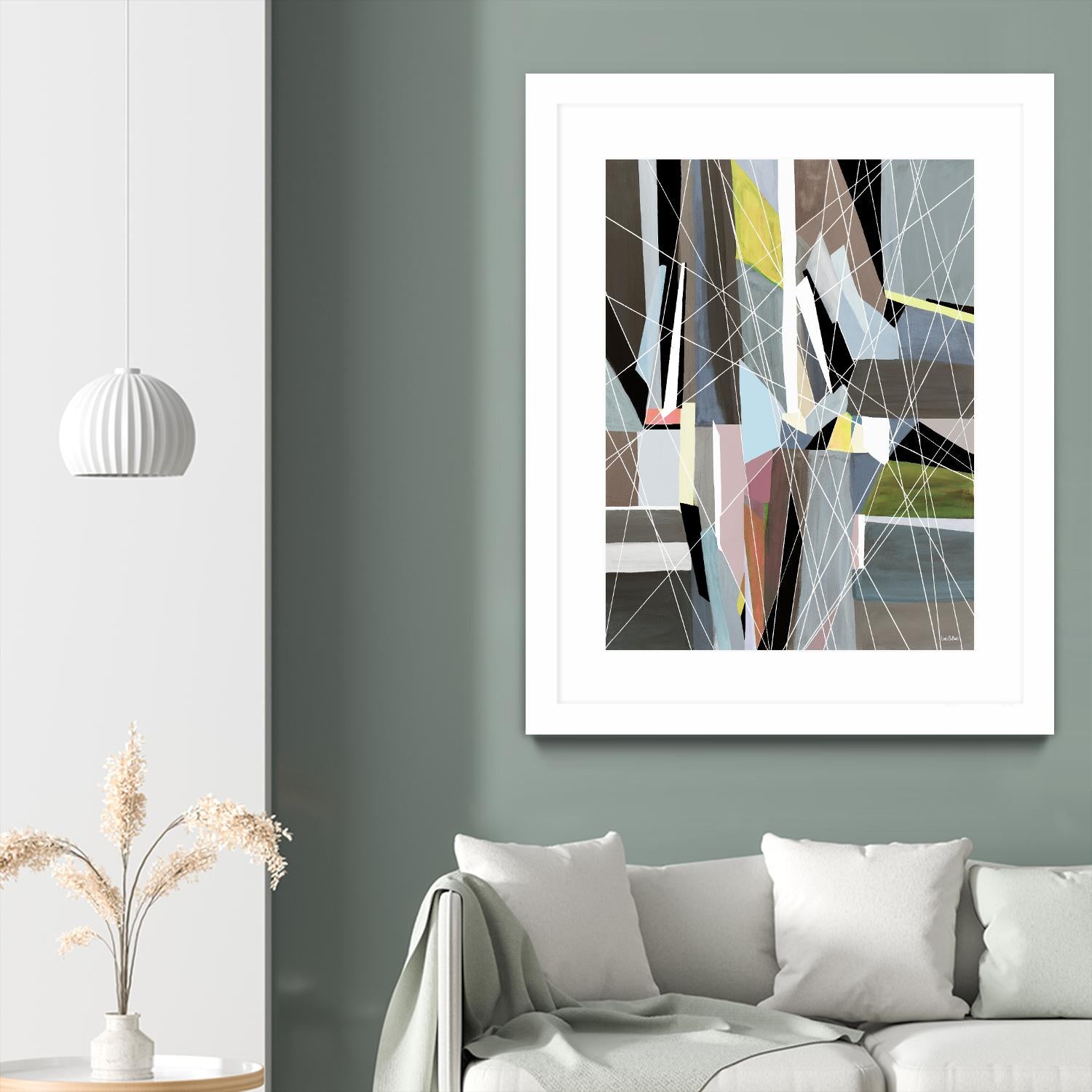 OceanRain by Lori Dubois on GIANT ART - pink geometric ton neutre